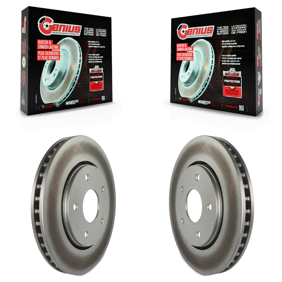 Front Coated Disc Brake Rotors Pair For Dodge Grand Caravan Chrysler Town & Country Journey Volkswagen Routan Ram C/V KG-100138