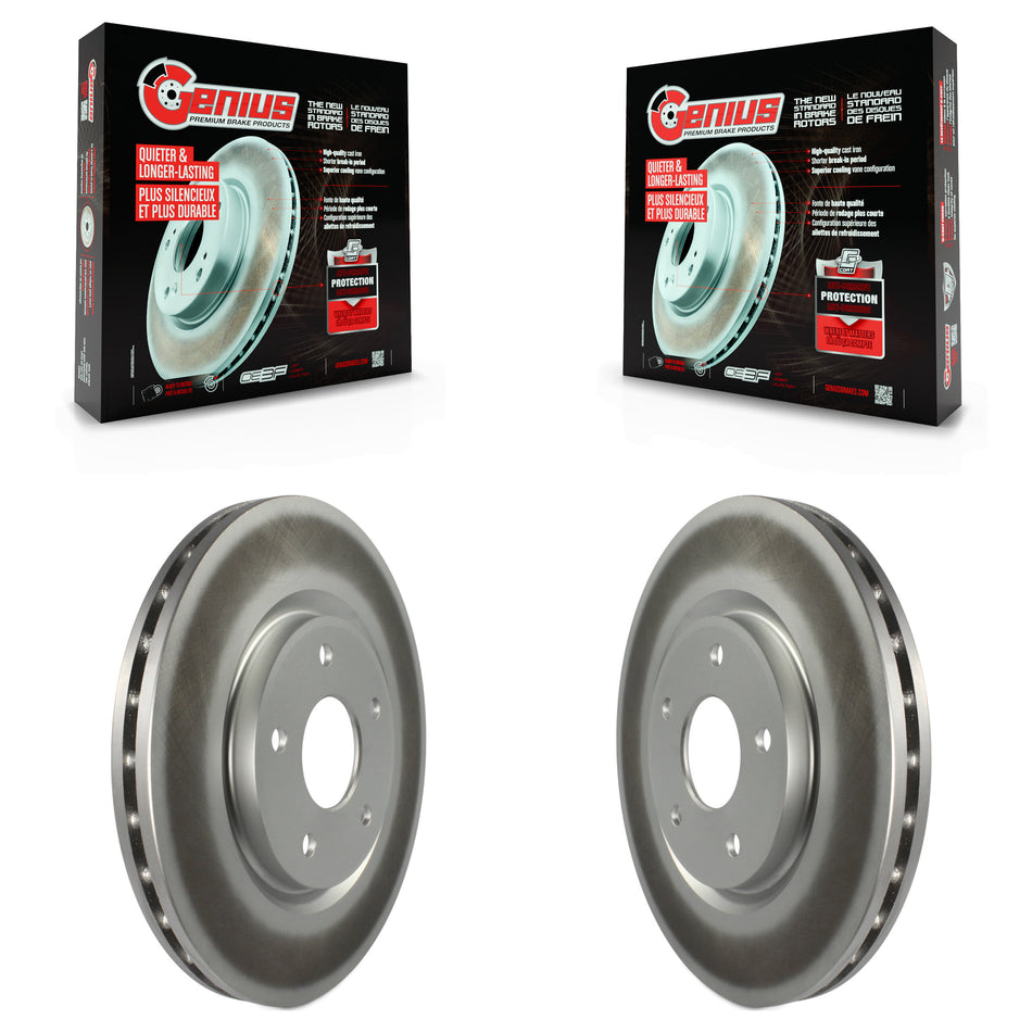 Front Coated Disc Brake Rotors Pair For Dodge Grand Caravan Chrysler Journey Town & Country Pacifica Ram C/V Volkswagen Routan Voyager KG-100145