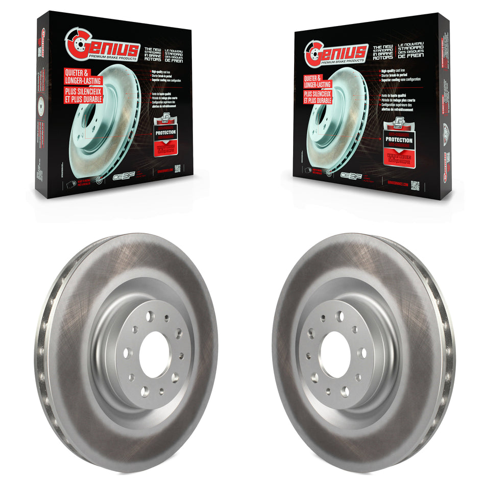 Front Coated Disc Brake Rotors Pair For 2014-2020 Fiat 500L KG-100148
