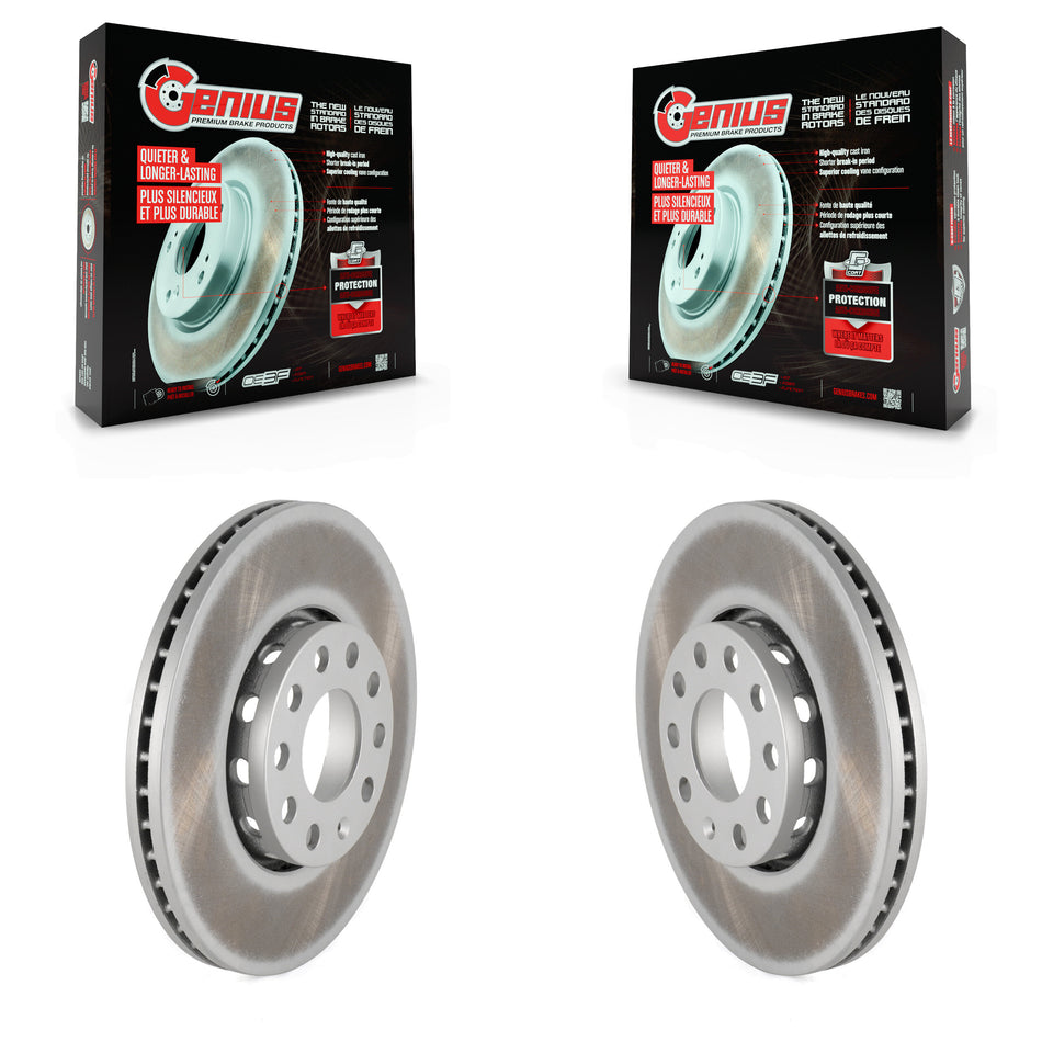 Front Coated Disc Brake Rotors Pair For Audi Volkswagen Passat A4 Quattro A6 100 S6 KG-100157