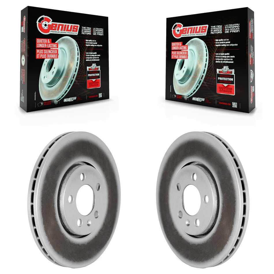 Front Coated Disc Brake Rotors Pair For Volkswagen Jetta Beetle Golf KG-100168