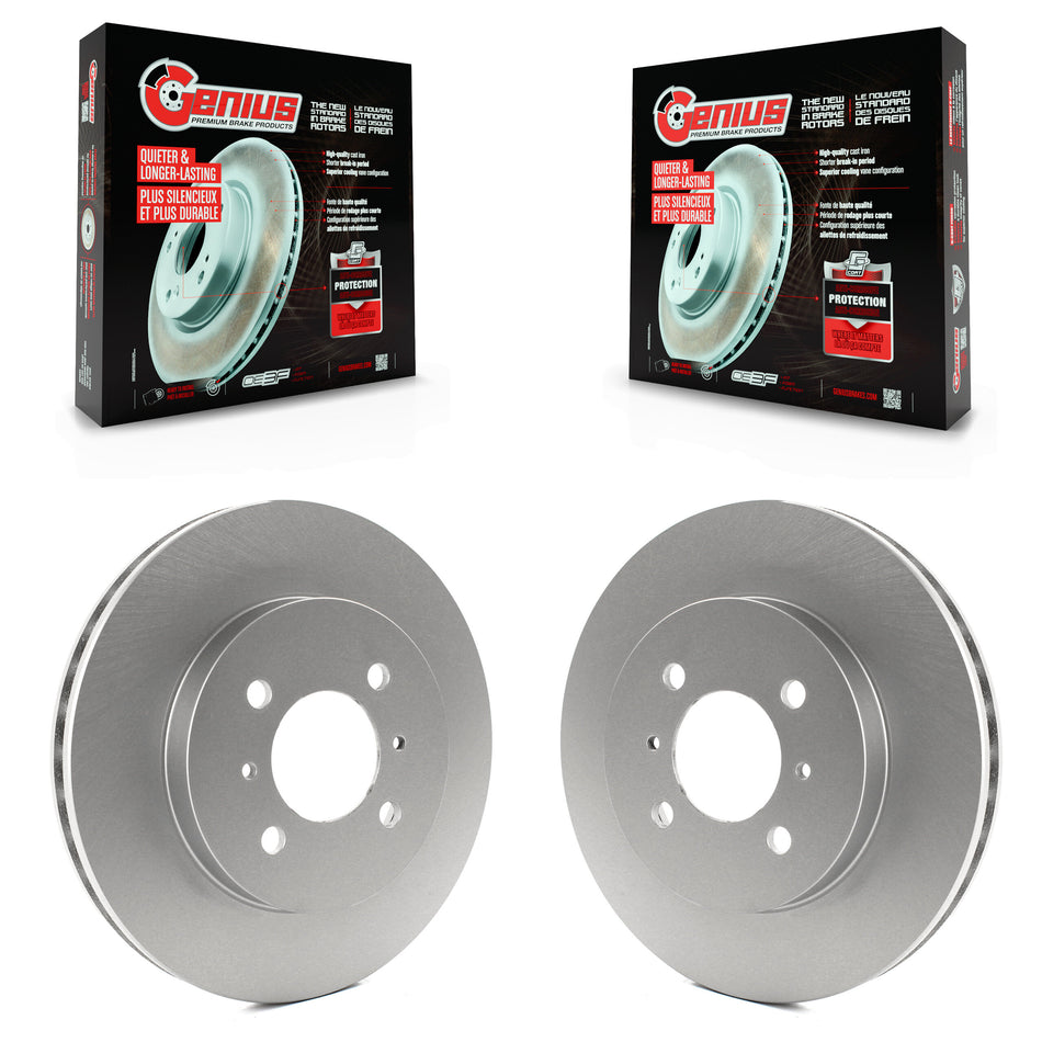 Front Coated Disc Brake Rotors Pair For Mitsubishi Lancer Mirage KG-100176