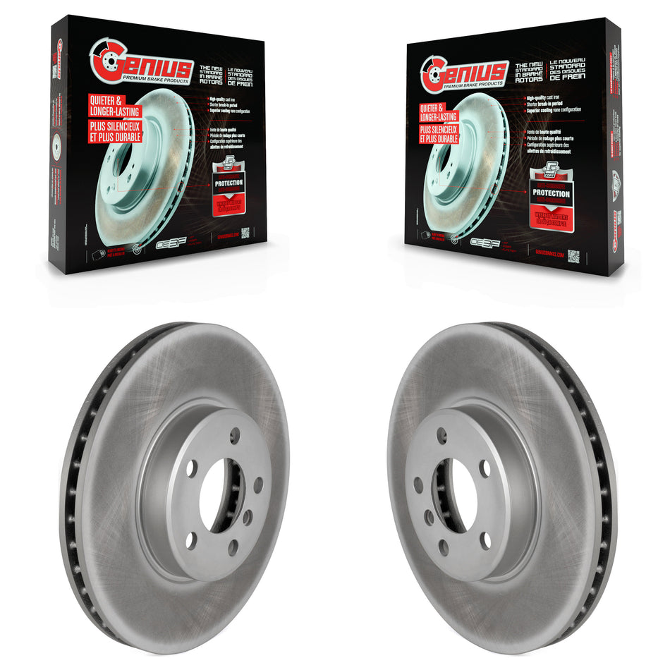 Front Coated Disc Brake Rotors Pair For BMW X5 KG-100179