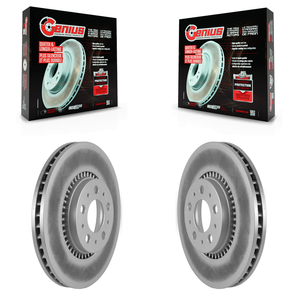Front Coated Disc Brake Rotors Pair For Volvo S60 V70 XC70 S80 KG-100184