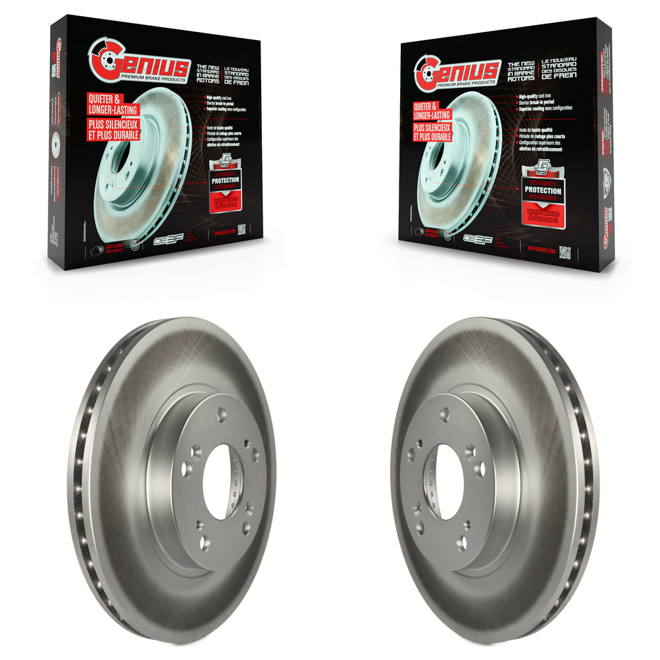 Front Coated Disc Brake Rotors Pair For 2002-2004 Honda CR-V KG-100188