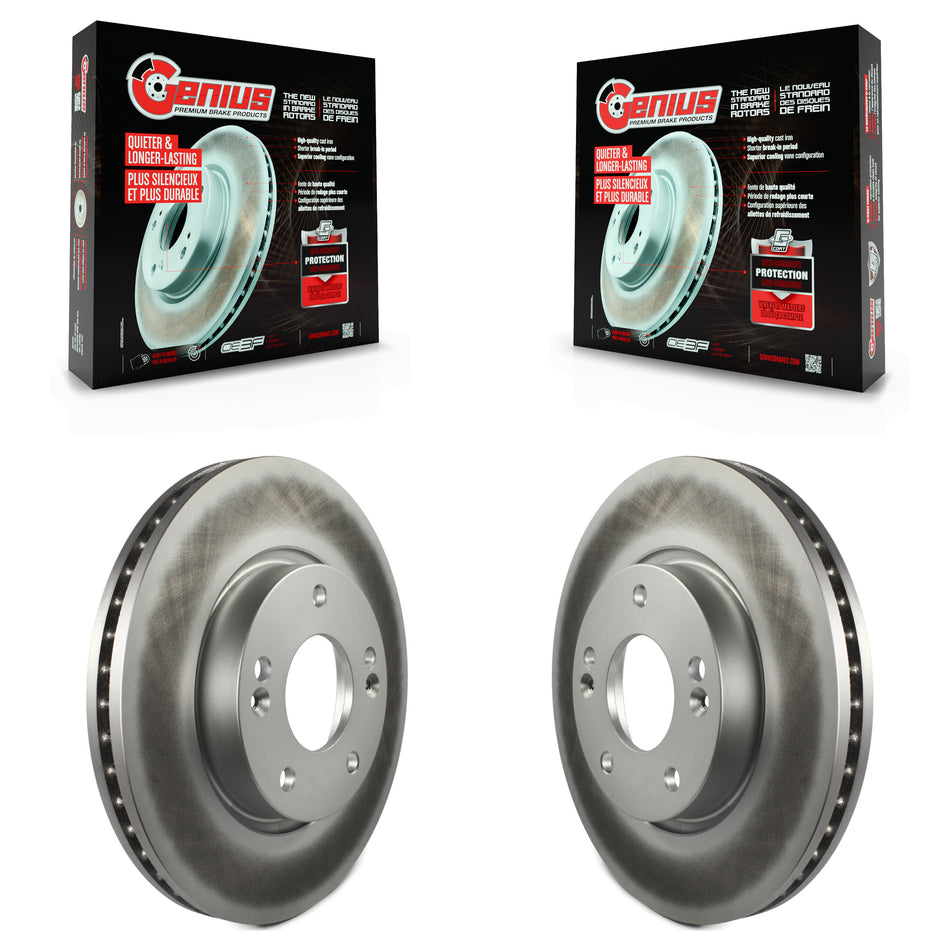 Front Coated Disc Brake Rotors Pair For Hyundai Kia Sonata Elantra Tucson Soul Sportage Optima Tiburon Rondo Magentis KG-100193