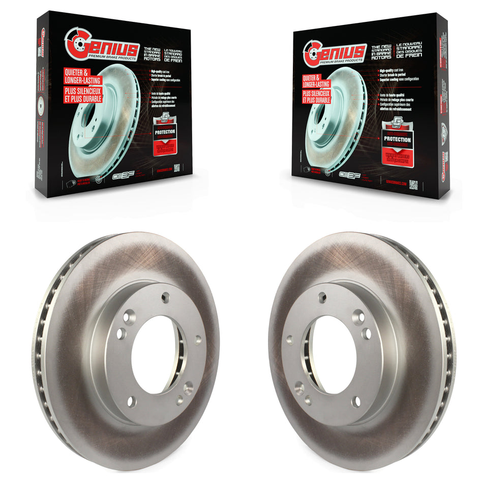 Front Coated Disc Brake Rotors Pair For 2003-2006 Kia Sorento KG-100225