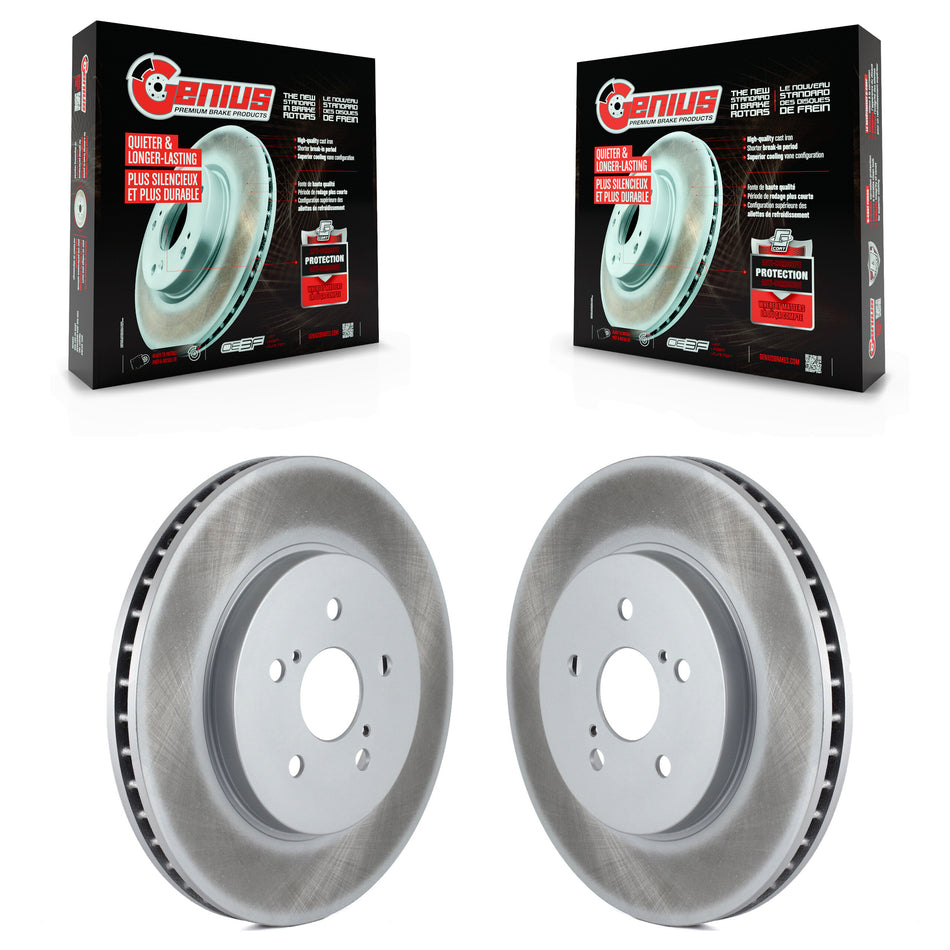 Front Coated Disc Brake Rotors Pair For Lexus Toyota Highlander RX350 RX330 RX400h KG-100229