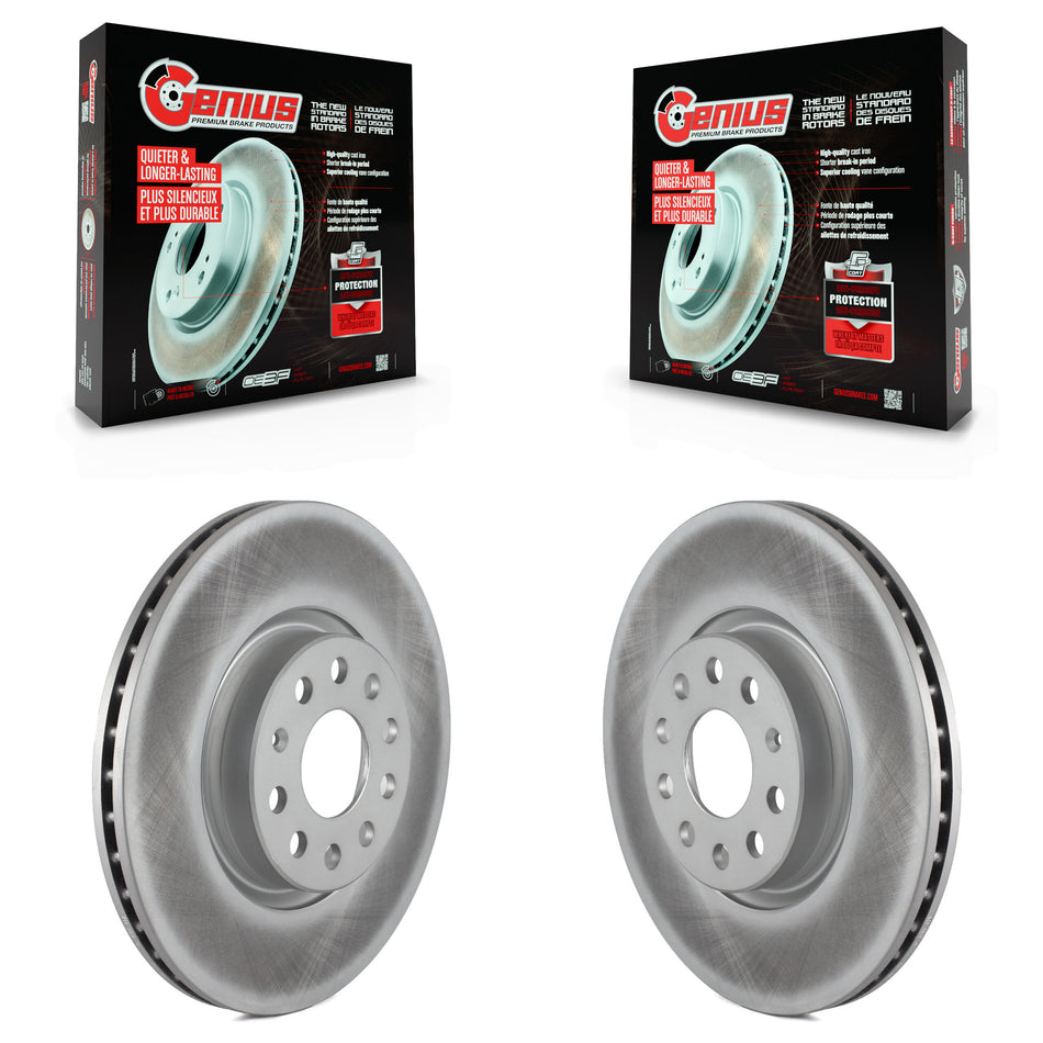 Front Coated Disc Brake Rotors Pair For Volkswagen Jetta Passat Audi Tiguan GTI Beetle CC A3 Q3 Eos Quattro Golf Alltrack TT Sportback e-tron Limited Taos KG-100240