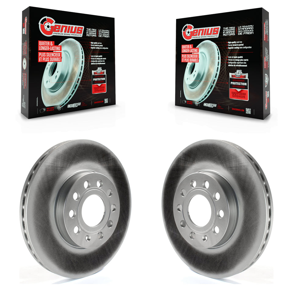 Front Coated Disc Brake Rotors Pair For Volkswagen Jetta Beetle Audi Golf A3 Rabbit SportWagen Quattro Eos e-Golf GTI Taos KG-100251