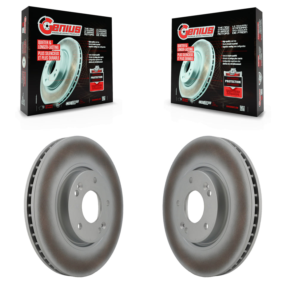 Front Coated Disc Brake Rotors Pair For Hyundai Sonata Kia Optima Forte Tucson Sportage Veloster Forte5 Koup Soul EV Rondo KG-100252