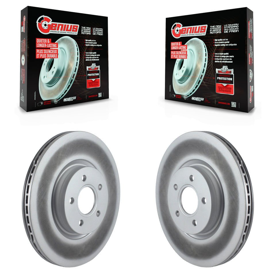 Front Coated Disc Brake Rotors Pair For Ford Escape Focus Transit Connect Volvo S40 Lincoln MKC C70 V50 KG-100269