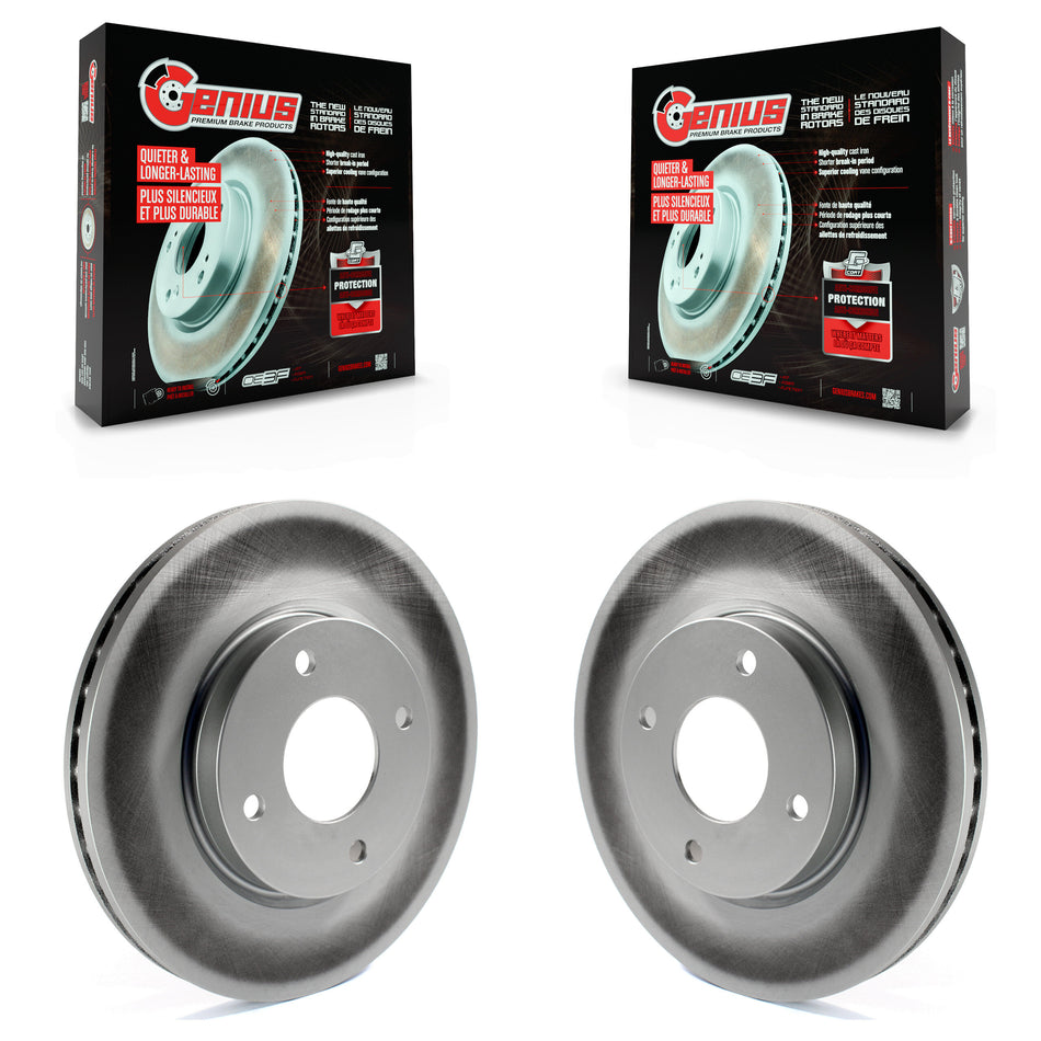 Front Coated Disc Brake Rotors Pair For Nissan Sentra Versa Cube KG-100270