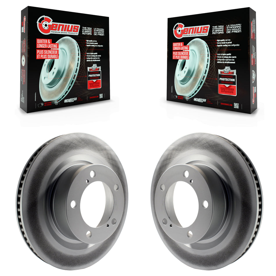 Front Coated Disc Brake Rotors Pair For Toyota Tundra Sequoia Lexus LX570 Land Cruiser KG-100277