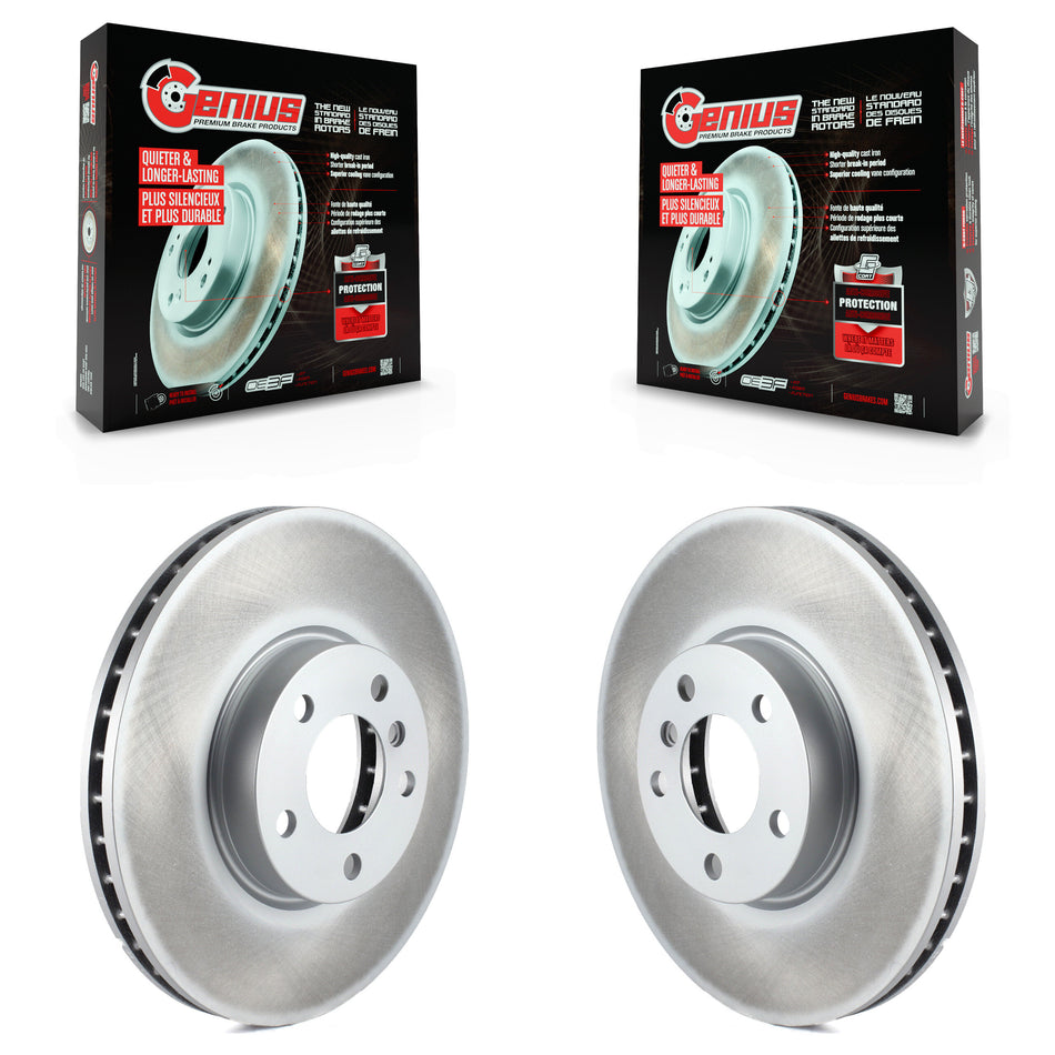 Front Coated Disc Brake Rotors Pair For BMW X5 X6 KG-100278