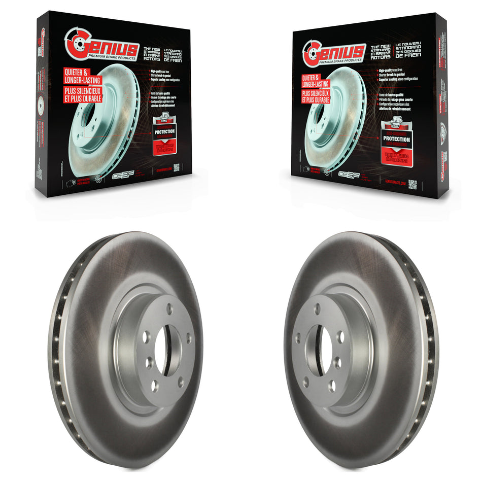 Front Coated Disc Brake Rotors Pair For BMW X5 X6 KG-100279