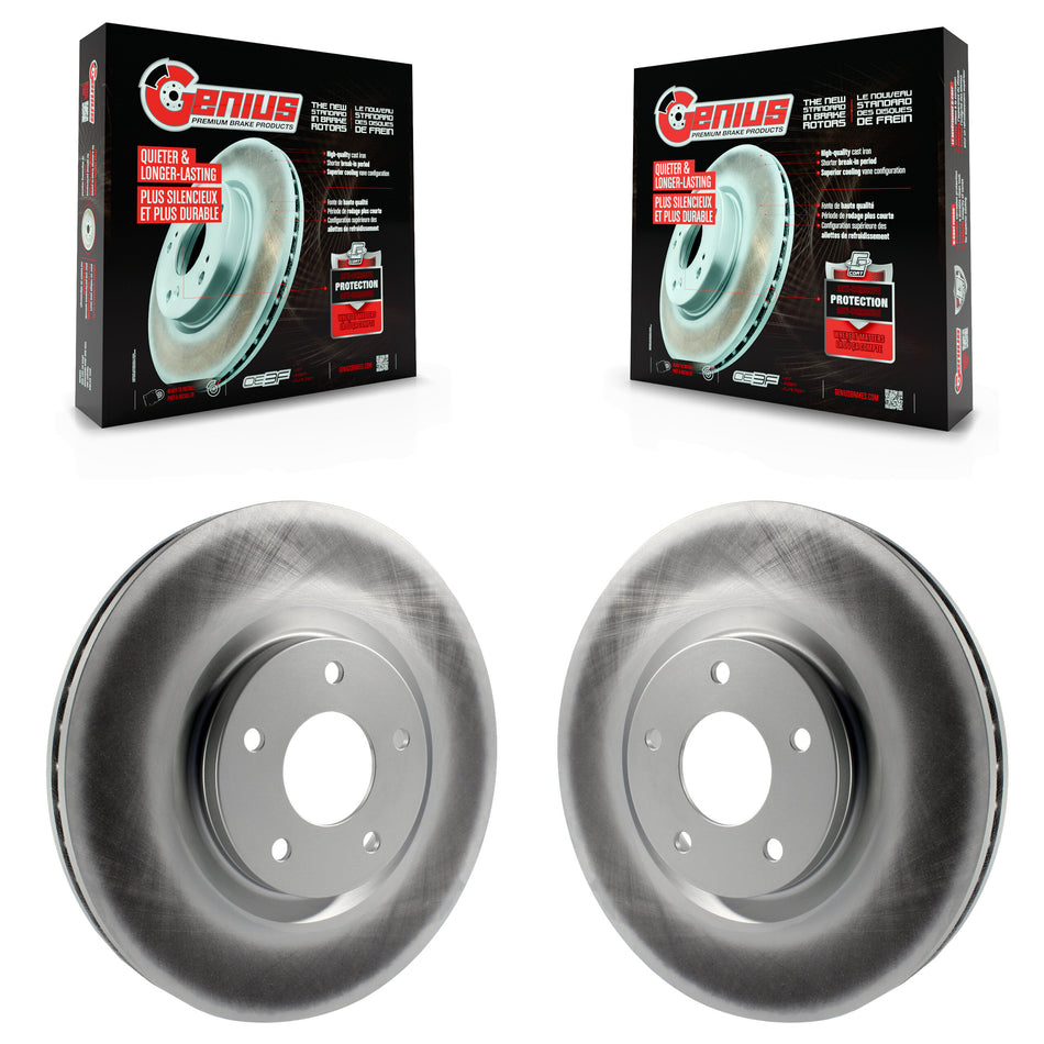 Front Coated Disc Brake Rotors Pair For Nissan Sentra Juke KG-100292