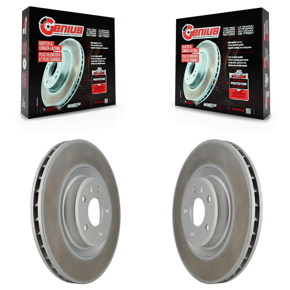 Front Coated Disc Brake Rotors Pair For Audi Q5 Porsche Macan A6 Quattro S5 S4 A7 A5 A4 KG-100302