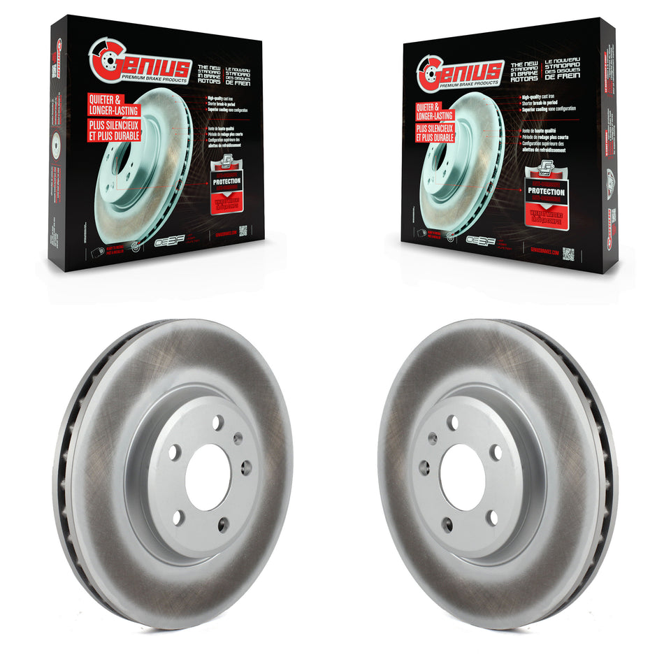 Front Coated Disc Brake Rotors Pair For Audi A4 Quattro Q5 A5 allroad KG-100303