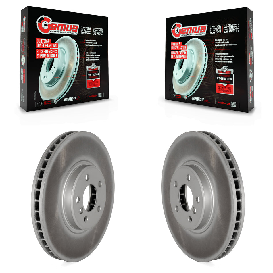 Front Coated Disc Brake Rotors Pair For BMW X5 X6 xDrive50i KG-100305