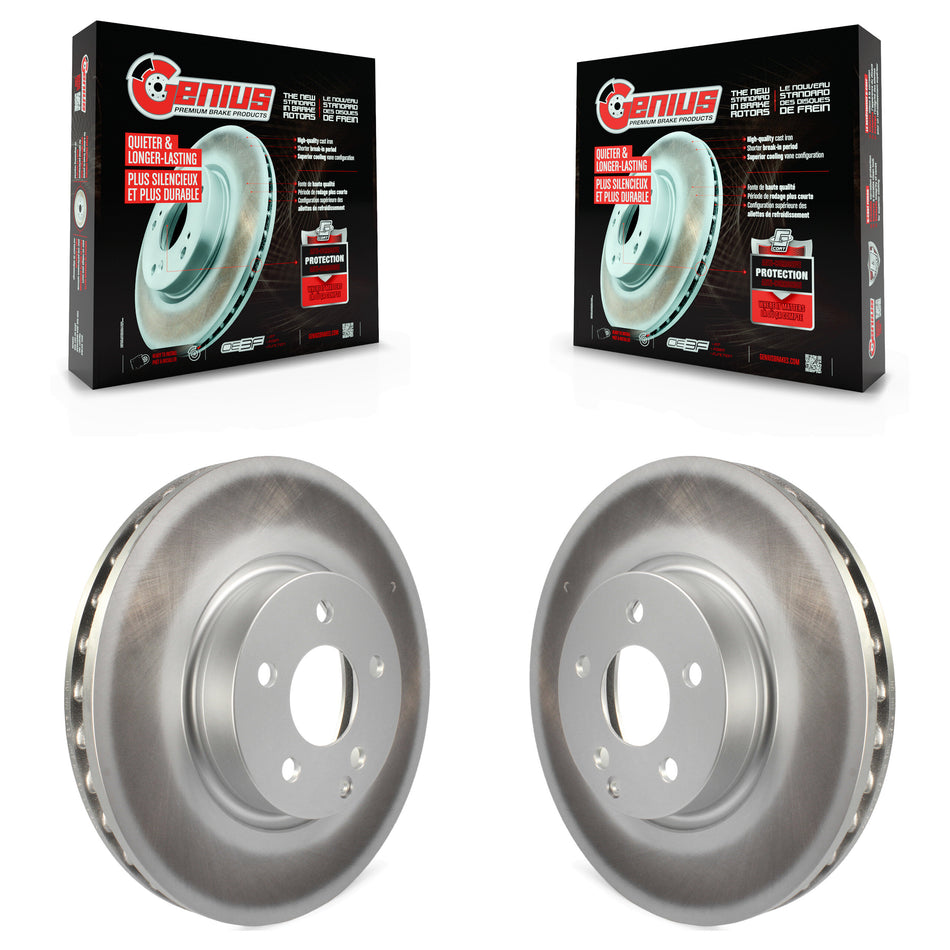 Front Coated Disc Brake Rotors Pair For Mercedes-Benz E350 C300 C350 E400 SLC300 E250 KG-100320
