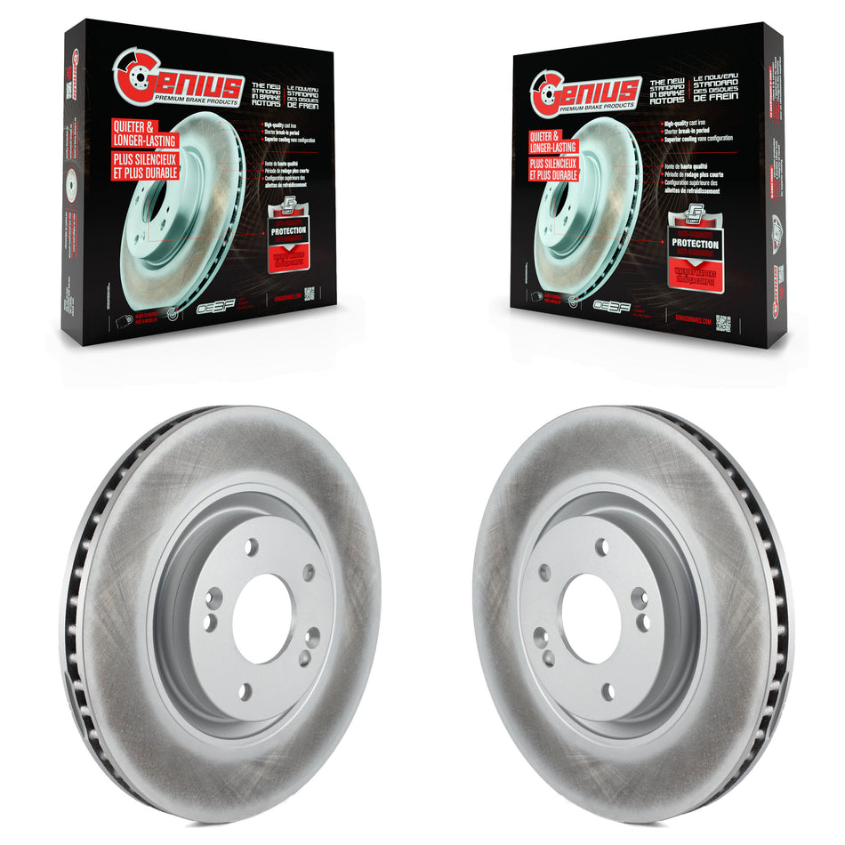 Front Coated Disc Brake Rotors Pair For Kia Hyundai Optima Sonata Sportage Tucson Azera Cadenza Nexo KG-100330