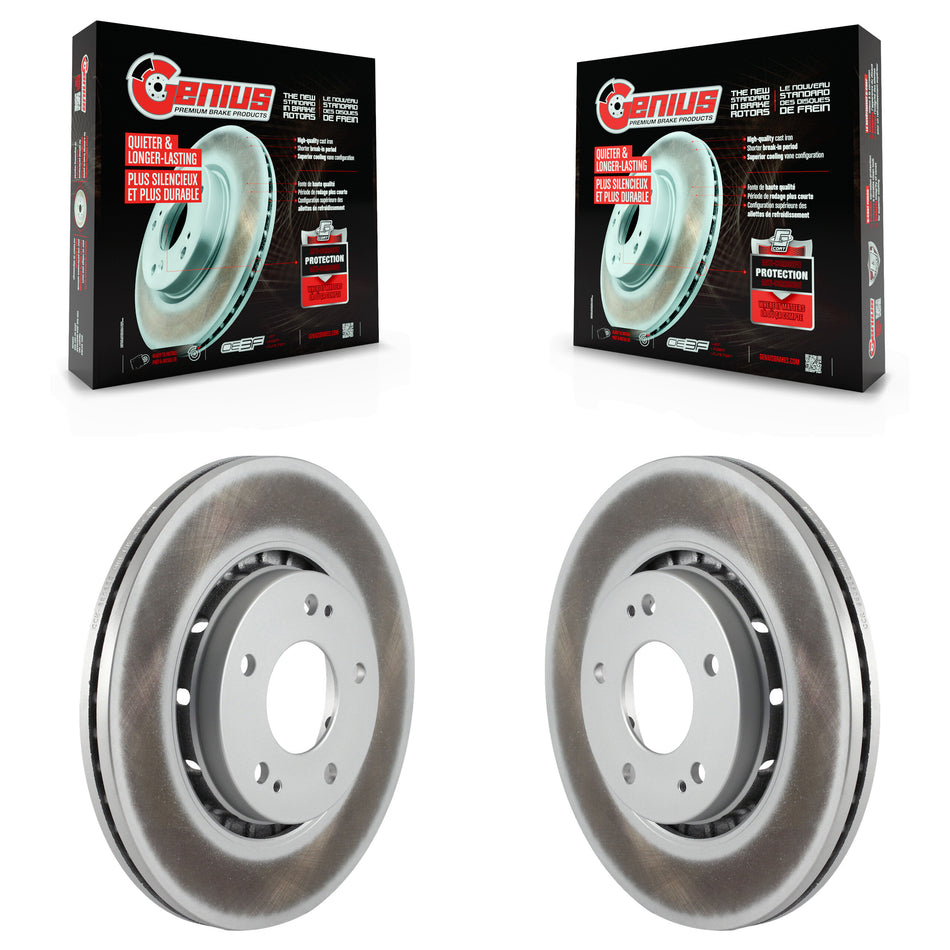 Front Coated Disc Brake Rotors Pair For Mitsubishi Lancer KG-100334