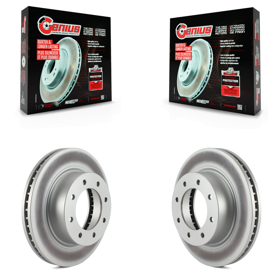 Front Coated Disc Brake Rotors Pair For 2012-2021 Nissan NV2500 NV3500 NV1500 KG-100339