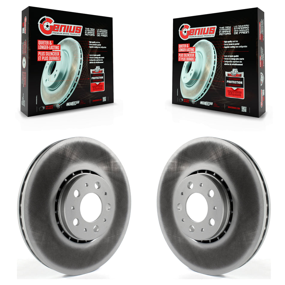Front Coated Disc Brake Rotors Pair For 2003-2014 Volvo XC90 With 328mm Diameter Rotor KG-100351