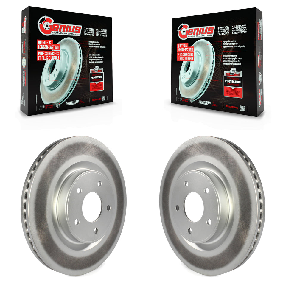 Front Coated Disc Brake Rotors Pair For Nissan INFINITI Pathfinder Murano QX60 Q50 JX35 QX50 Q60 Z KG-100353