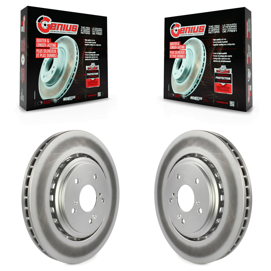 Front Coated Disc Brake Rotors Pair For Acura MDX TLX KG-100354