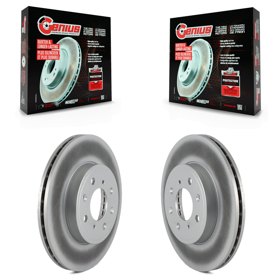 Front Coated Disc Brake Rotors Pair For Honda Fit KG-100357
