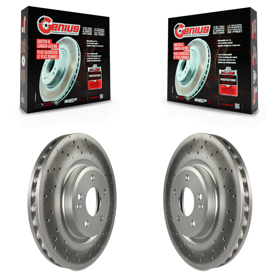 Front Coated Disc Brake Rotors Pair For Mercedes-Benz CLA250 GLA250 With Sport Package KG-100364