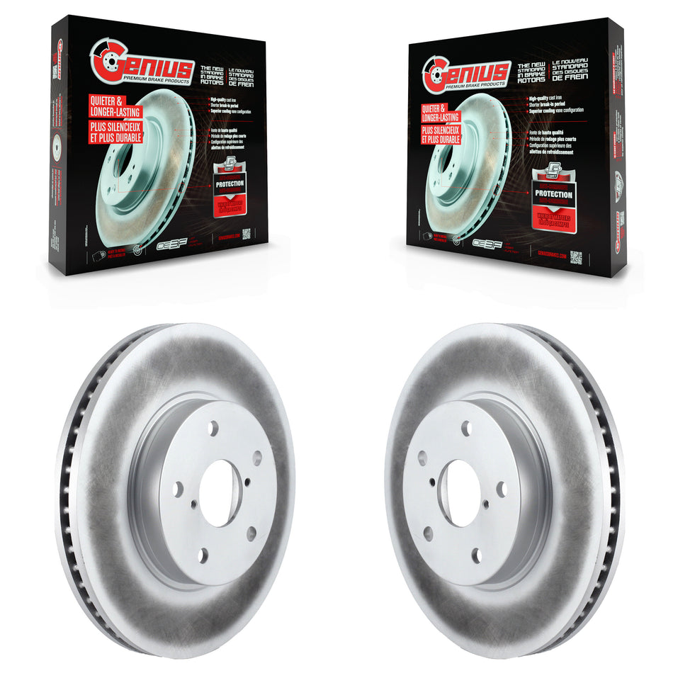 Front Coated Disc Brake Rotors Pair For 2015-2019 Subaru Legacy 2.5L KG-100368