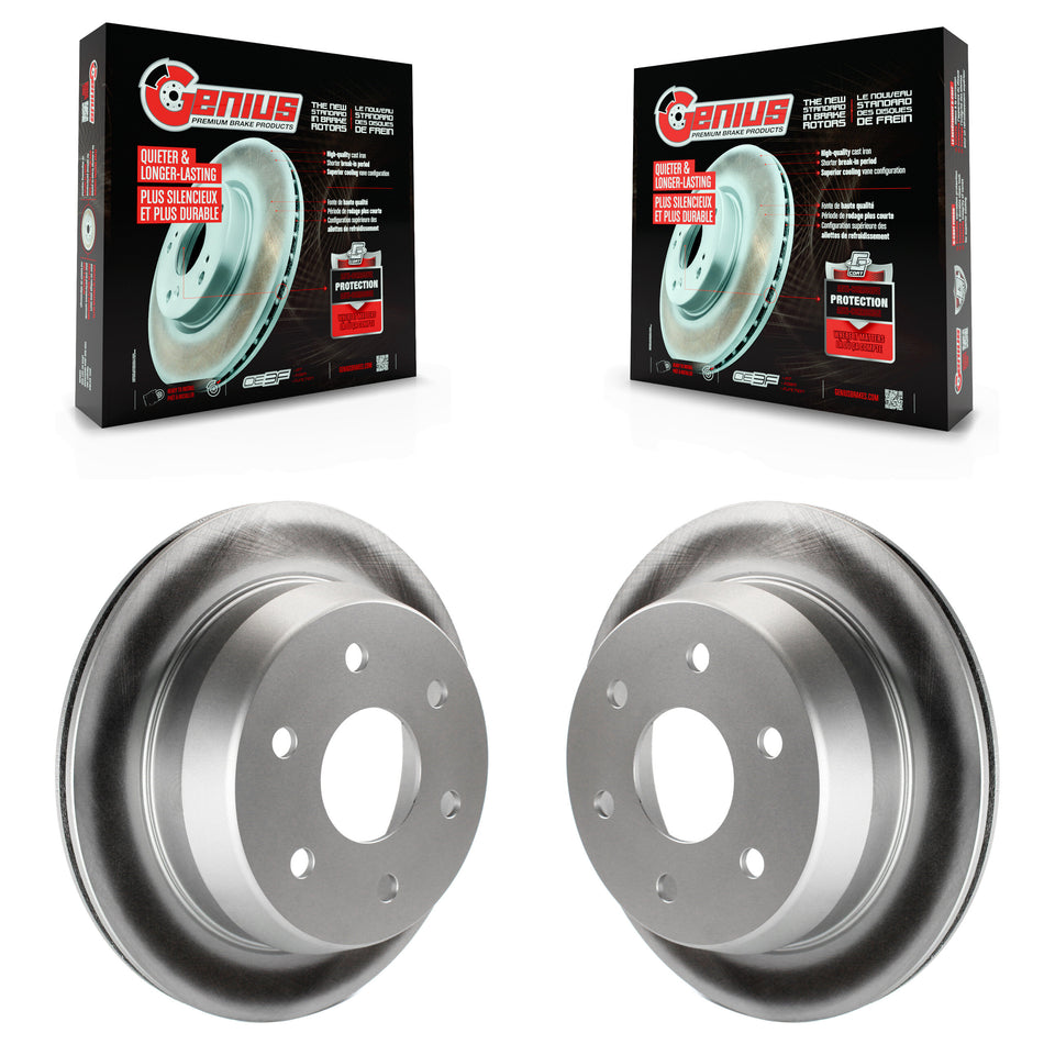 Rear Coated Disc Brake Rotors Pair For Chevrolet Silverado 1500 GMC Sierra Suburban Tahoe Classic 2500 HD Avalanche Astro Yukon XL Safari KG-100382