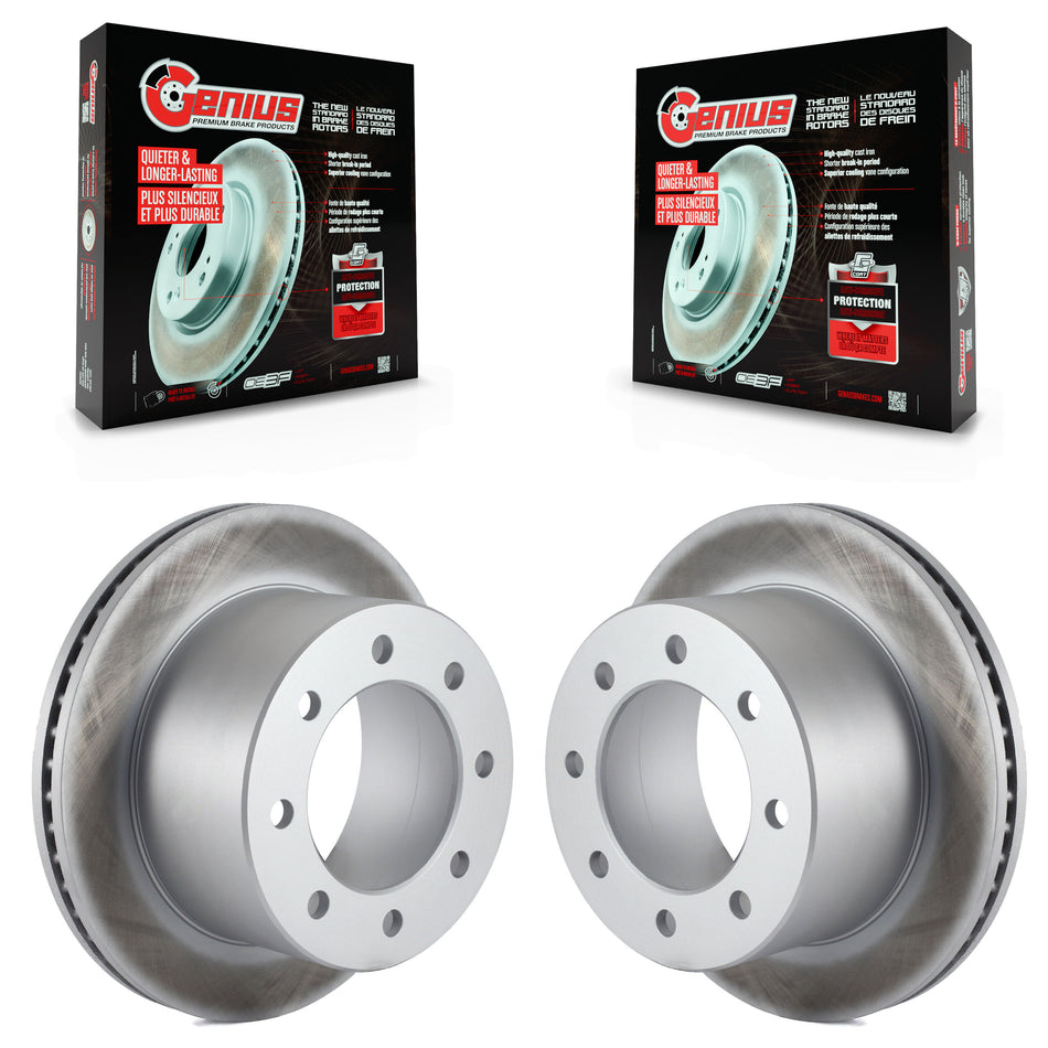 Rear Coated Disc Brake Rotors Pair For Chevrolet Express 3500 Silverado GMC Savana HD Sierra Classic KG-100387