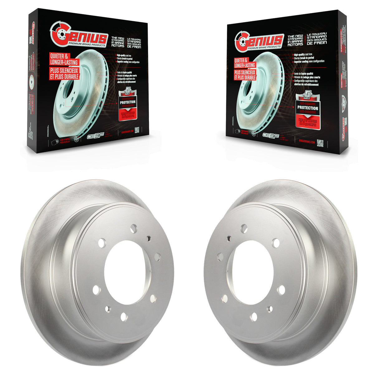 Rear Coated Disc Brake Rotors Pair For Hummer H3 H3T KG-100396