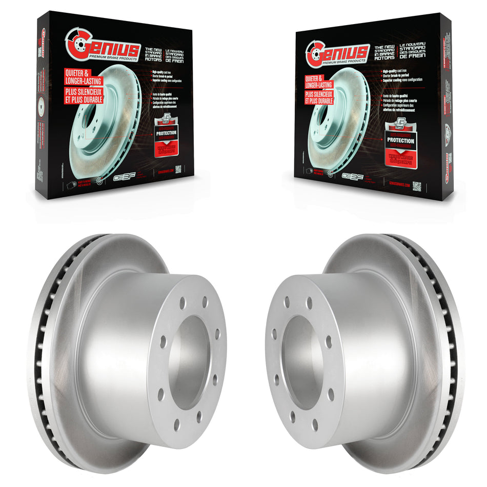 Rear Coated Disc Brake Rotors Pair For 2011-2019 Chevrolet Silverado 3500 HD GMC Sierra With Dual Wheels KG-100417