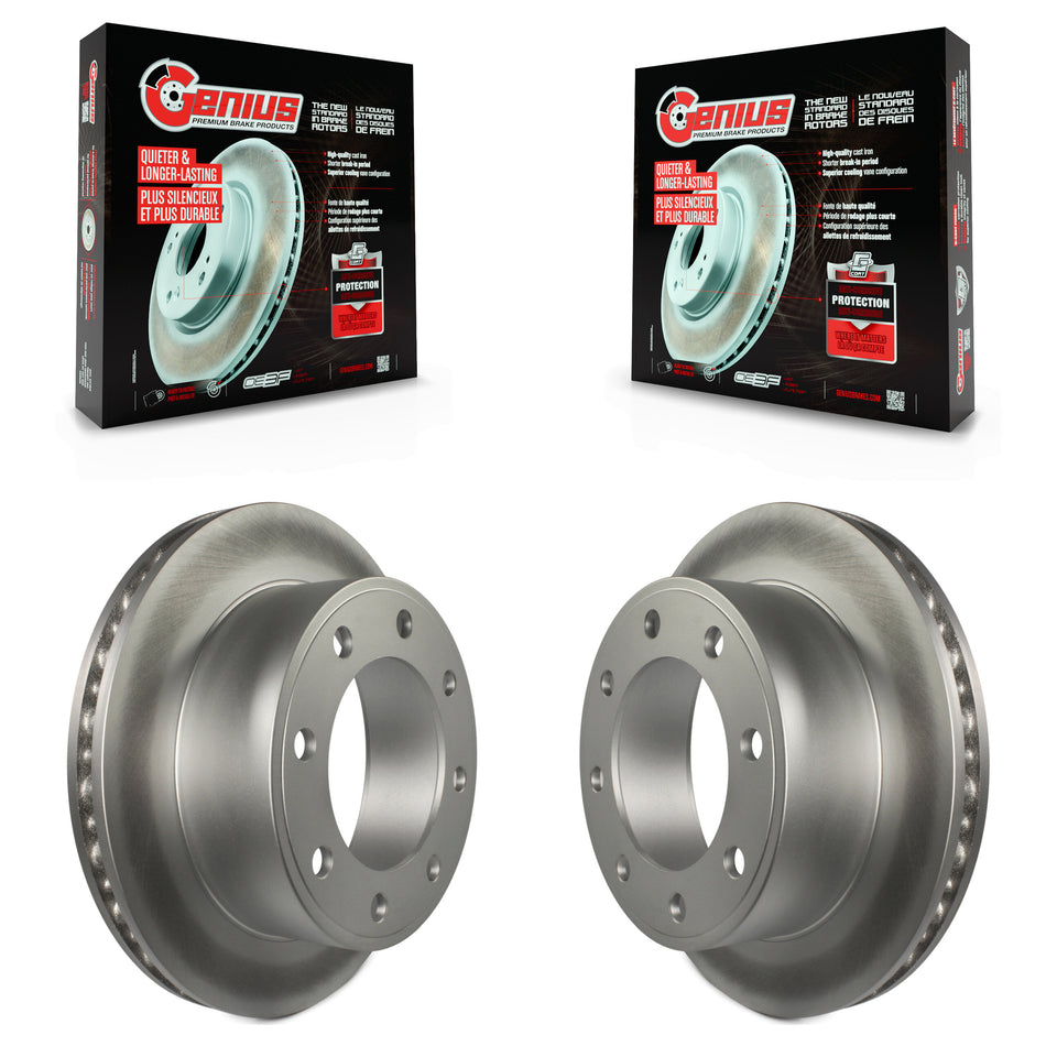 Rear Coated Disc Brake Rotors Pair For Ford F-250 Super Duty F-350 Excursion E-450 Econoline KG-100428