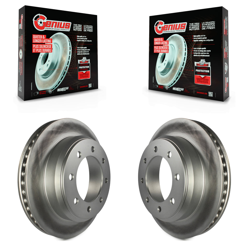 Rear Coated Disc Brake Rotors Pair For Ford E-350 Super Duty E-250 E-150 Econoline KG-100446