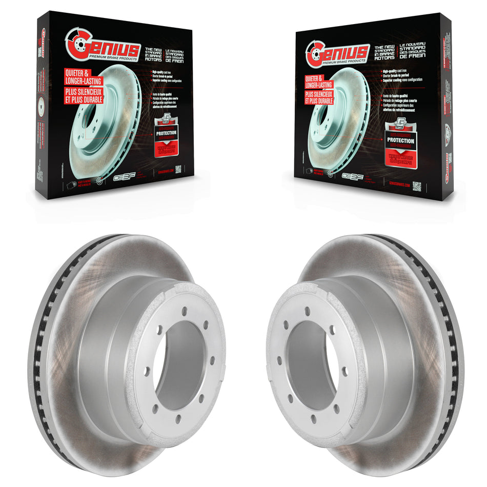 Rear Coated Disc Brake Rotors Pair For Ford F-250 Super Duty F-350 F-450 KG-100457