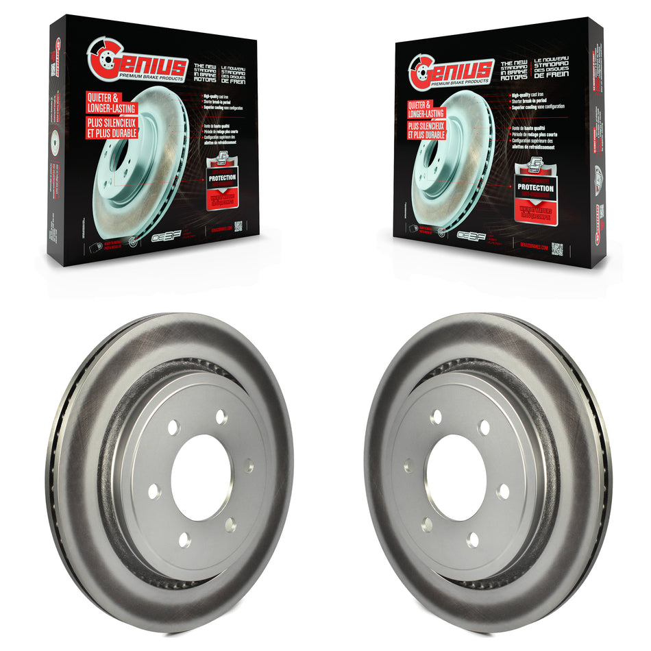 Rear Coated Disc Brake Rotors Pair For 2015-2017 Ford F-150 With Electric Parking KG-100460