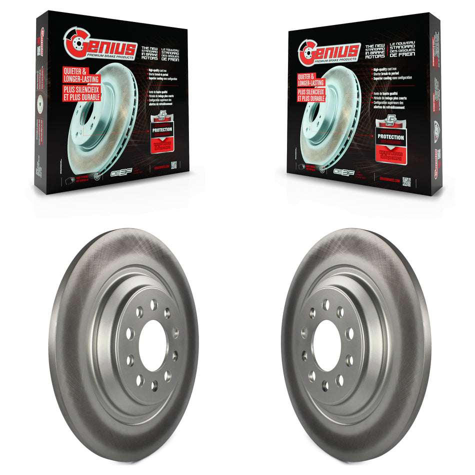 Rear Coated Disc Brake Rotors Pair For 2014-2021 Jeep Cherokee With Dual Piston Front Caliper KG-100490