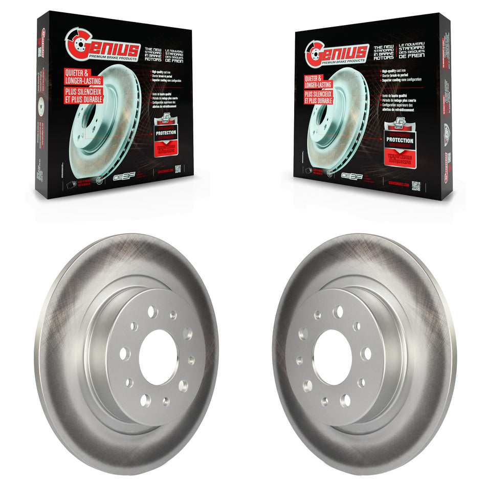 Rear Coated Disc Brake Rotors Pair For 2014-2020 Fiat 500L KG-100491