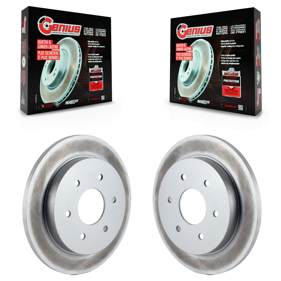 Rear Coated Disc Brake Rotors Pair For Nissan Titan Armada INFINITI QX56 Pathfinder TITAN KG-100536