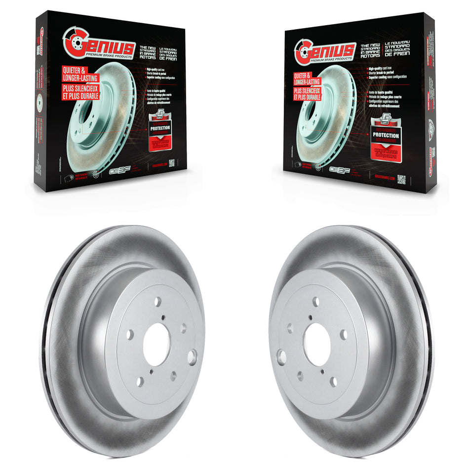 Rear Coated Disc Brake Rotors Pair For Subaru Impreza WRX STI KG-100611