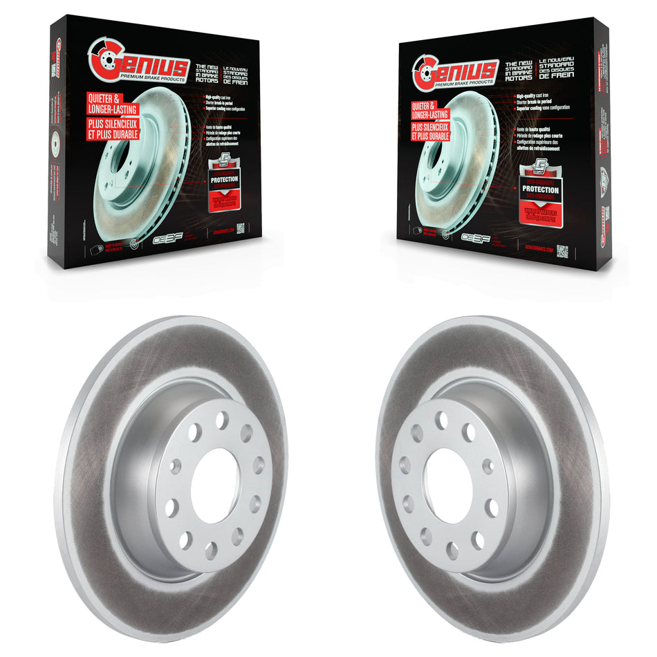 Rear Coated Disc Brake Rotors Pair For Volkswagen Jetta Passat GTI Eos Audi A3 Quattro Golf KG-100612