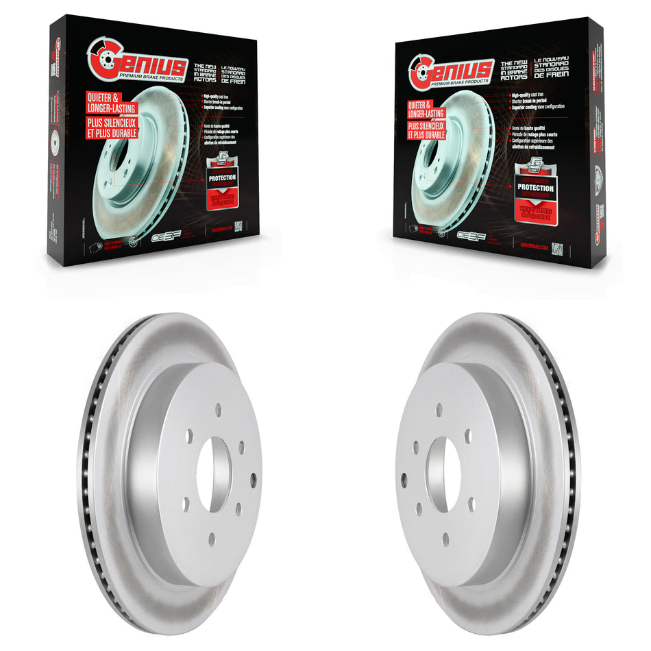 Rear Coated Disc Brake Rotors Pair For INFINITI Nissan Armada QX80 QX56 KG-100634