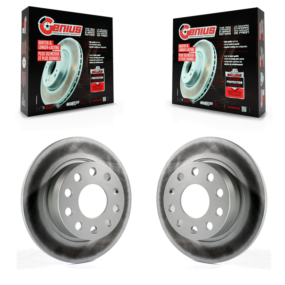 Rear Coated Disc Brake Rotors Pair For Volkswagen Jetta Beetle Eos Audi A3 GTI Golf SportWagen Quattro KG-100635