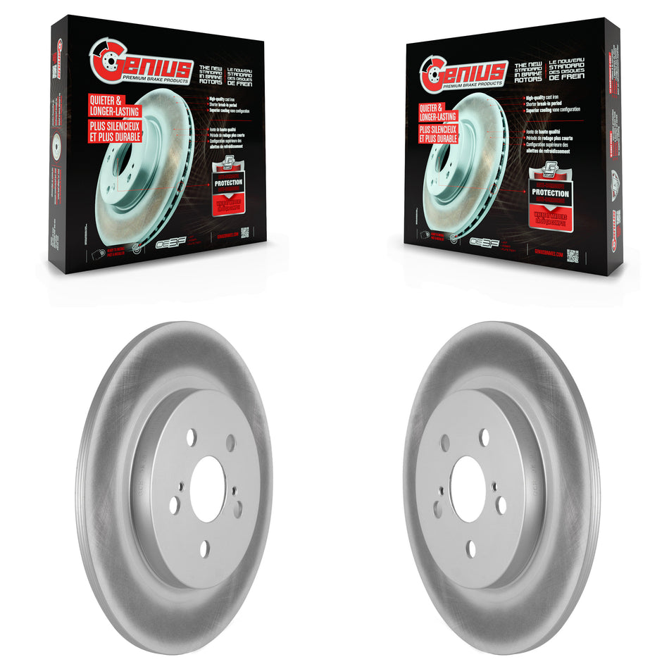 Rear Coated Disc Brake Rotors Pair For Lexus CT200h KG-100640